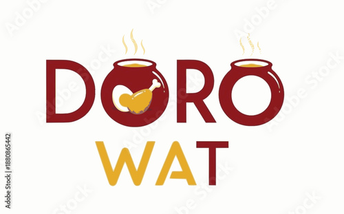 Bold Doro Wat logo blending tomato and bone