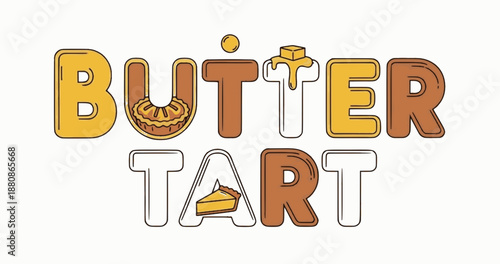Golden Butter Tart logo incorporating butter and pie