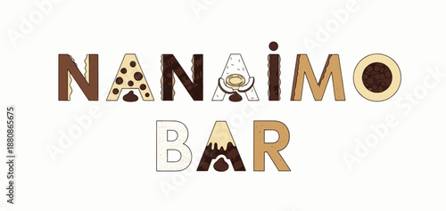 Artistic Nanaimo Bar illustration with mountain motif