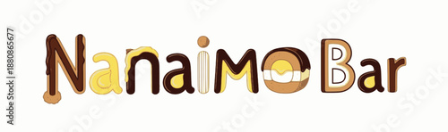 Layered Nanaimo Bar logo featuring chocolate and cream