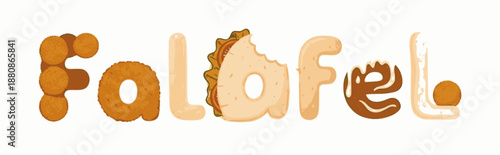 Artistic Falafel design incorporating sandwich and sauce