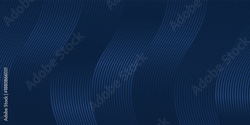 3D modern wave curve abstract presentation background. Luxury paper cut background. Abstract decoration, golden pattern, halftone gradient, 3d vector illustration. Unique dark blue background