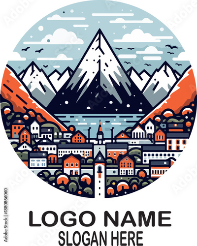  ushuaia logo icon vector white background .