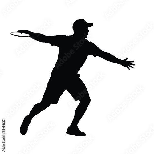 Man playing frisbee in silhouette black white 3