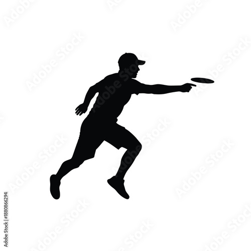 Man playing frisbee in silhouette black white 4