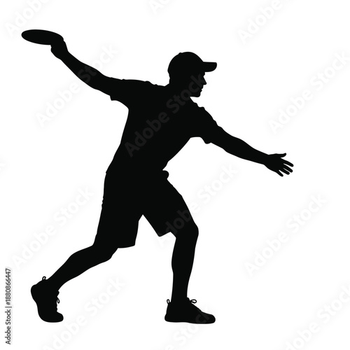 Man throwing frisbee in silhouette black white 2