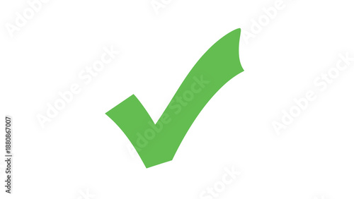 Green check mark symbol on white background