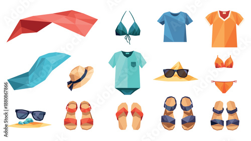 Geometric summer clothing and accessories collection