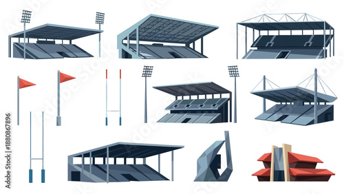 Modern sports stadiums: minimalist designs of arenas and grandstands