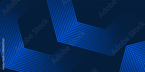 Design a blue gradient hexagon shape. Futuristic technology concept. Modern abstract blue background with glowing geometric lines. eps 10