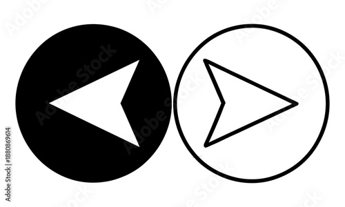 play button icons in black and white circles for media controls