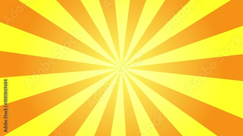 Yellow sunburst circus animated. rotation looped black background. Loop yellow Sun Flag 4k animation. Abstract spinning white sunburst stripe retro loop pink background,