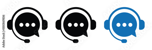 Customer service and technical support vector icons, including call center operators, hotline, staff, agents, assistance, and service symbols in line and flat style, ideal for apps, websites