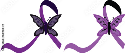 Cancer Awareness Ribbon icon set. World Cancer Day Symbols. Oncology emblem, charity sign, cancer prevention awareness, hope, medical campaign.