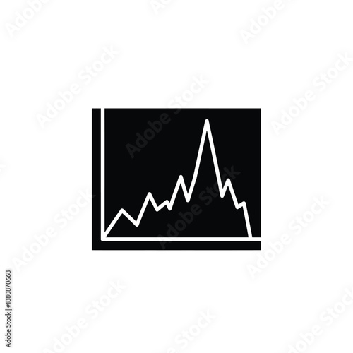 Black and white line graph on rectangle chart