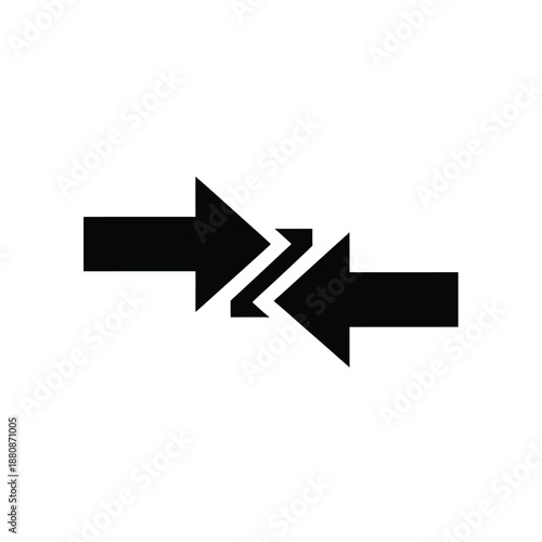 Black arrows pointing away from each other opposite