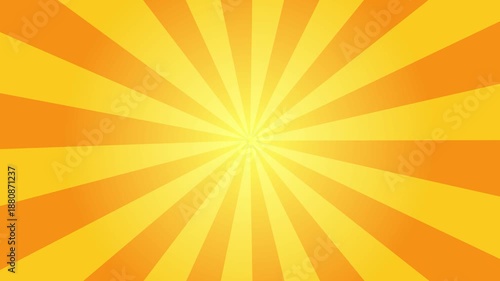 Animated illustration of a yellow sunburst spinning around, Orange yellow sunburst design. Yellow-orange rays, Retro sunburst background animation. retro sunburst background,  Retro vintage rays backg