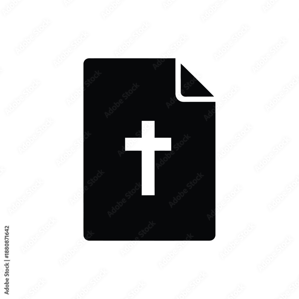 Fototapeta premium Black document with white cross symbol