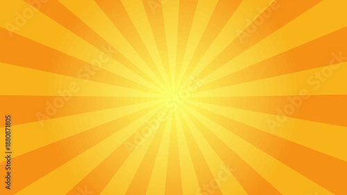 Animated illustration of a yellow sunburst spinning around, Orange yellow sunburst design. Yellow-orange rays, Retro sunburst background animation. retro sunburst background,  Retro vintage rays backg