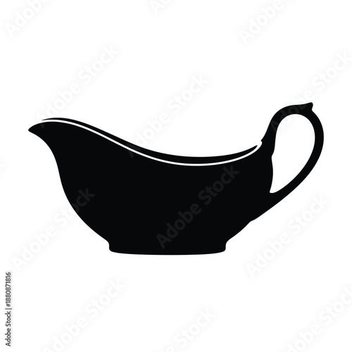 Black gravy boat with handle sauceboat