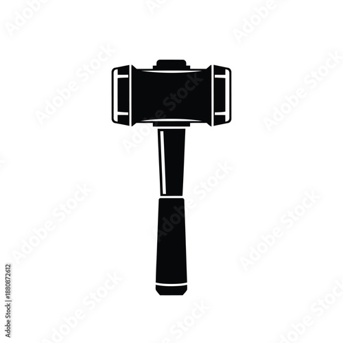 Black rubber mallet tool hammer