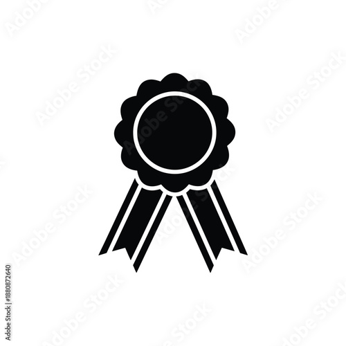 Black rosette ribbon white symbol