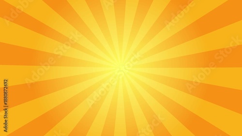 Animated illustration of a yellow sunburst spinning around, Orange yellow sunburst design. Yellow-orange rays, Retro sunburst background animation. retro sunburst background,  Retro vintage rays backg