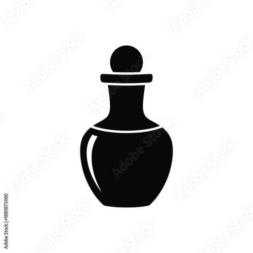 Black silhouette of a jug with a handle and stopper