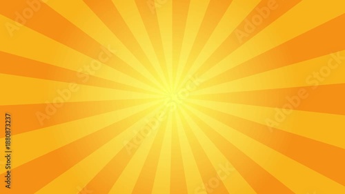 Animated illustration of a yellow sunburst spinning around, Orange yellow sunburst design. Yellow-orange rays, Retro sunburst background animation. retro sunburst background,  Retro vintage rays backg