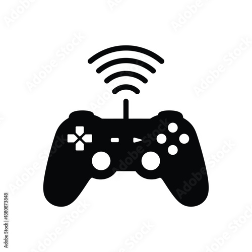 Black wireless game controller gamepad