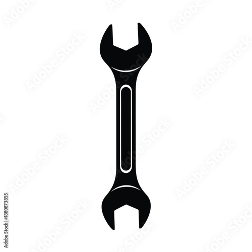 Double ended wrench double-ended tool black silhouette