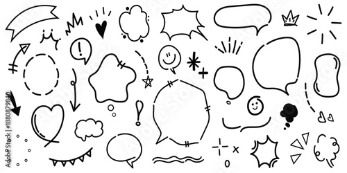 Cartoon illustration of a seamless pattern with cats rabbits and dogs featuring a vintage vector collection of comic speech bubble cloud frames and doodle chat message elements