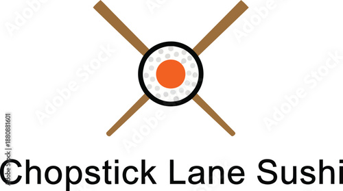 Minimalist Modern Chopstick Lane Sushi Logo Design with Clean Style Vector Illustration 