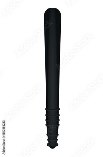 Black rubber baton. vector illustration