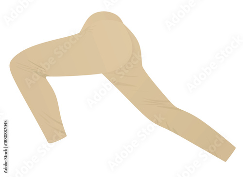 Brown running trouser pants. vector