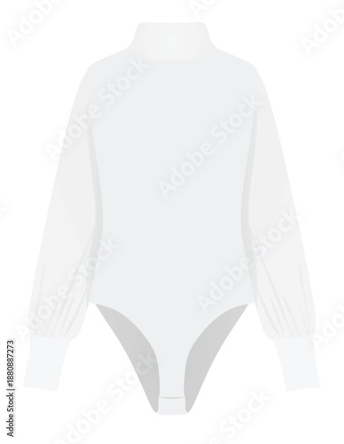 White bodysuit shirt. vector illustration
