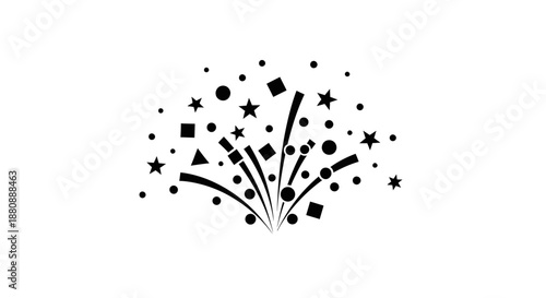 Black and white festive firework design.