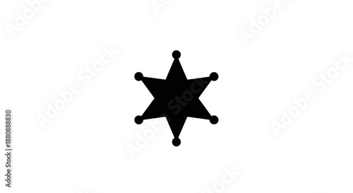 Black sheriff badge icon symbol.