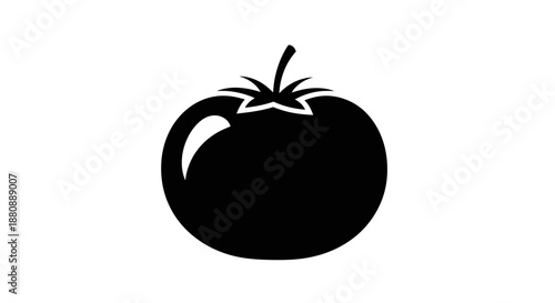 Black silhouette of a tomato.