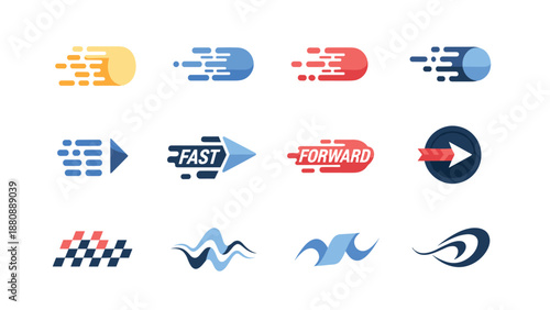 Dynamic speed icons collection for fast and efficient design concepts
