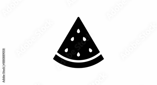 Black silhouette of watermelon slice.