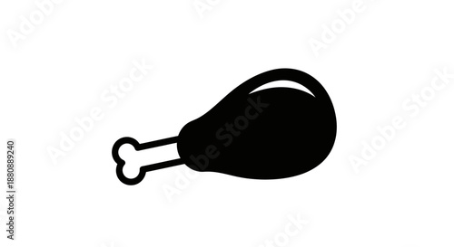 Chicken drumstick with bone isolated.