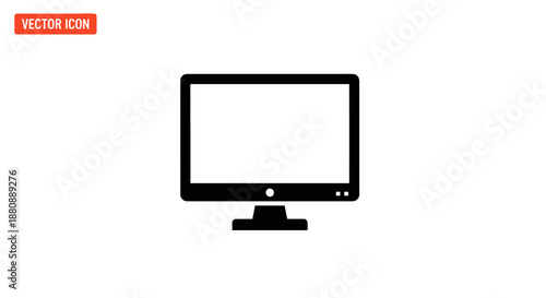Computer monitor on a stand.