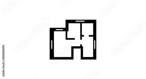 Simple black house floor plan.