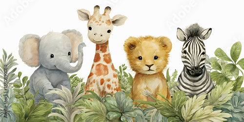 Little Wilds: Jungle Friends in Bloom, ai generated.