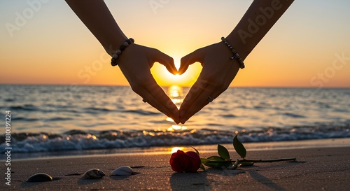 Love at Sunset on the Beach