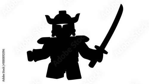 Silhouette of a samurai warrior with sword