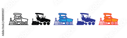 Vector illustration icon a set of colorful train icons in different colors and styles