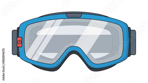Ski Goggles Vector Illustration, Flat Design, for Winter Sports, Protection and Safety