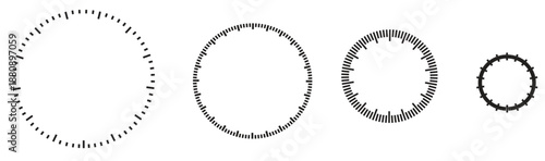 Meter Shows Moderate Level on White Background Cartoon Style Display Gauge. Timer or stopwatch element. Blank measuring circle scale with divisions. Vector illustration.